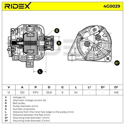 Alternator RIDEX 4G0029 4G0029 - photo 5