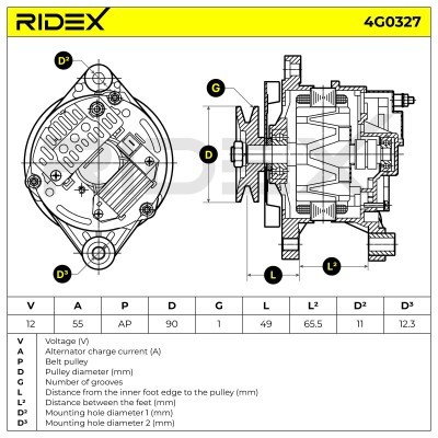 Alternator RIDEX 4G0327 4G0327 - photo 7