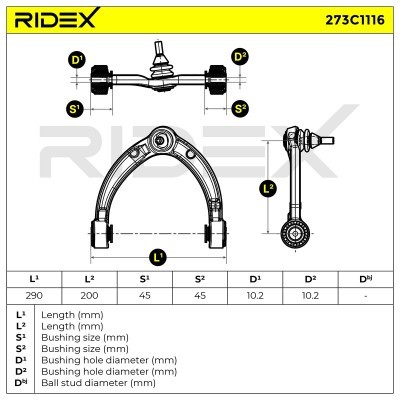 Control Arm RIDEX 273C1116 273C1116 - photo 8