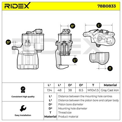 Brake Caliper RIDEX 78B0833 78B0833 - photo 5