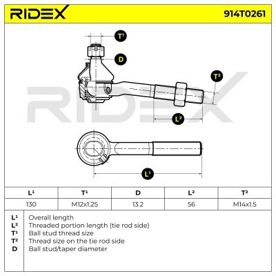 Tie Rod End RIDEX 914T0261 914T0261 - photo 5