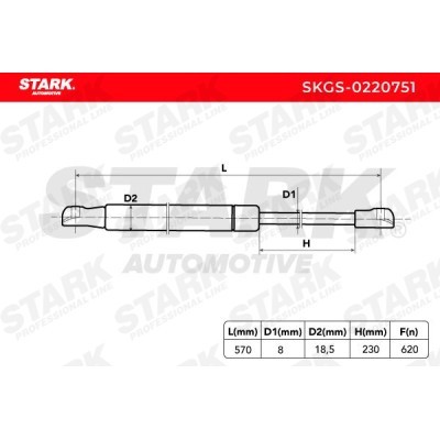 Gas Spring, boot-/cargo area Stark SKGS-0220751 SKGS-0220751 - photo 5