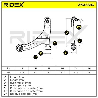 Control Arm RIDEX 273C0214 273C0214 - photo 8