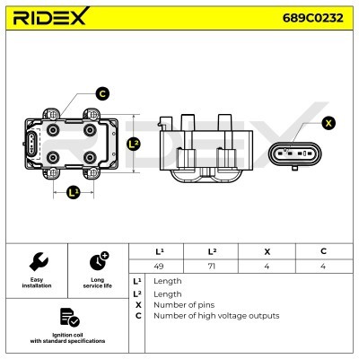 Ignition Coil RIDEX 689C0232 689C0232 - photo 7