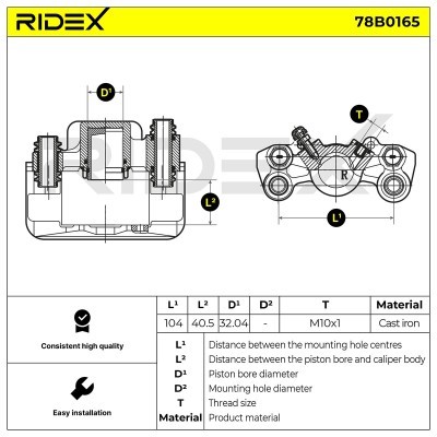 Brake Caliper RIDEX 78B0165 78B0165 - photo 5