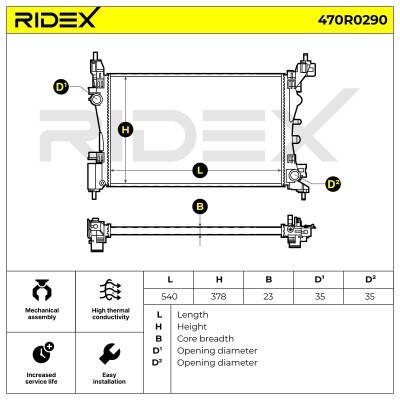 Radiator, Engine Cooling RIDEX 470R0290 470R0290 - photo 4