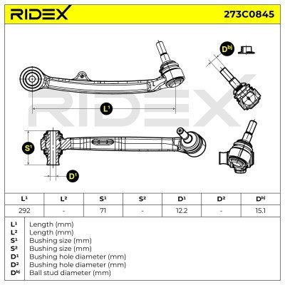 Control Arm RIDEX 273C0845 273C0845 - photo 8