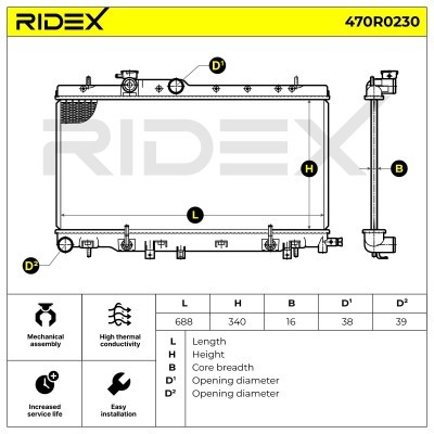 Radiator, Engine Cooling RIDEX 470R0230 470R0230 - photo 5