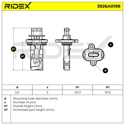 Air Mass Sensor RIDEX 3926A0198 3926A0198 - photo 6