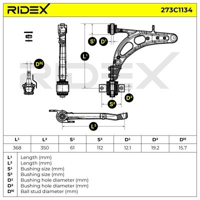 Control Arm RIDEX 273C1134 273C1134 - photo 7