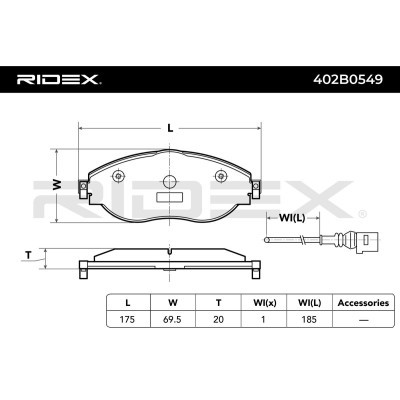 Brake Pads Set RIDEX 402B0549 402B0549 - photo 3