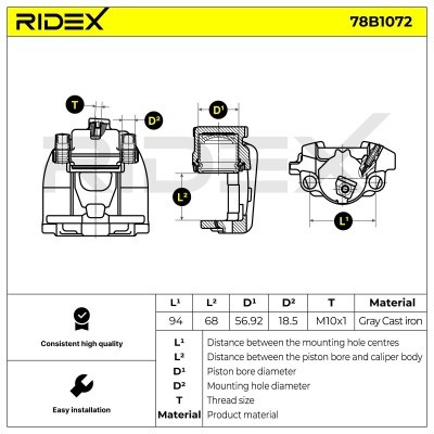 Brake Caliper RIDEX 78B1072 78B1072 - photo 5