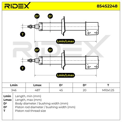Shock Absorber RIDEX 854S2248 854S2248 - photo 6