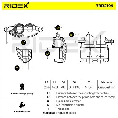 Brake Caliper RIDEX 78B2199 78B2199 - photo 6
