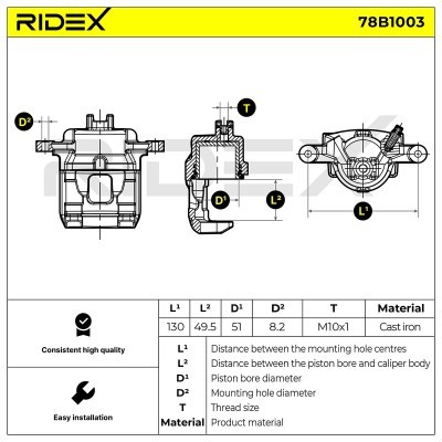 Brake Caliper RIDEX 78B1003 78B1003 - photo 5