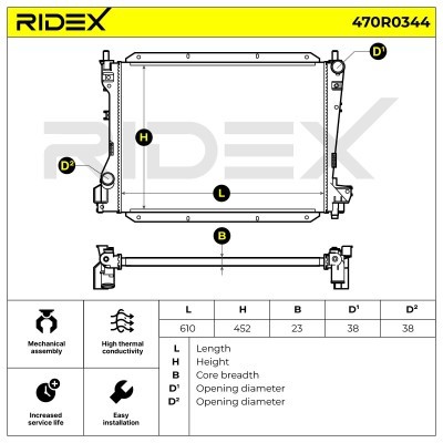 Radiator, Engine Cooling RIDEX 470R0344 470R0344 - photo 9