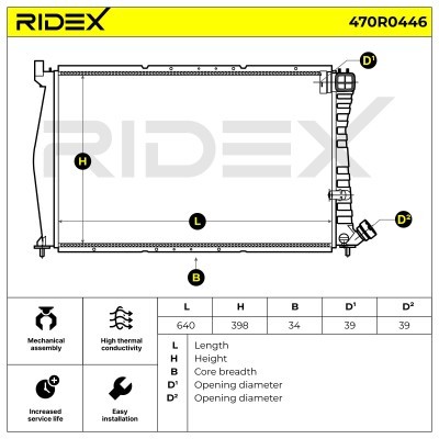 Radiator, Engine Cooling RIDEX 470R0446 470R0446 - photo 5