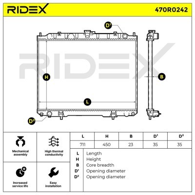 Radiator, Engine Cooling RIDEX 470R0242 470R0242 - photo 4