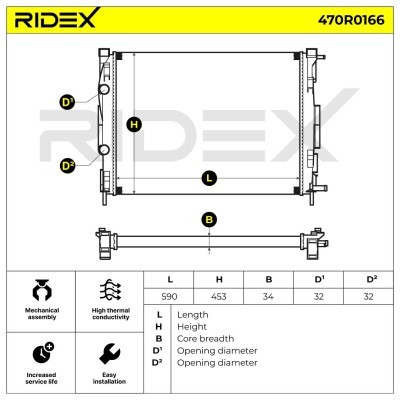 Radiator, Engine Cooling RIDEX 470R0166 470R0166 - photo 7