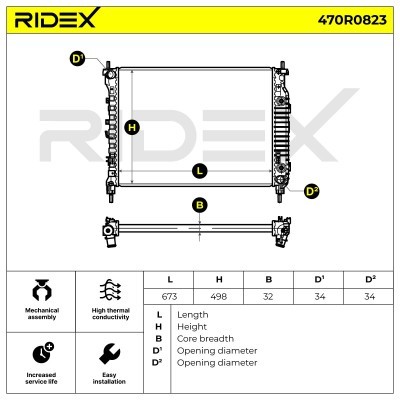 Radiator, Engine Cooling RIDEX 470R0823 470R0823 - photo 4
