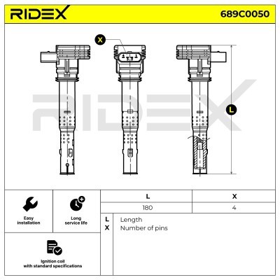 Ignition Coil RIDEX 689C0050 689C0050 - photo 3