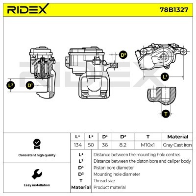 Brake Caliper RIDEX 78B1327 78B1327 - photo 7