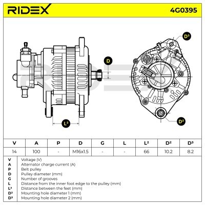 Alternator RIDEX 4G0395 4G0395 - photo 7