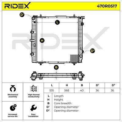Radiator, Engine Cooling RIDEX 470R0517 470R0517 - photo 3