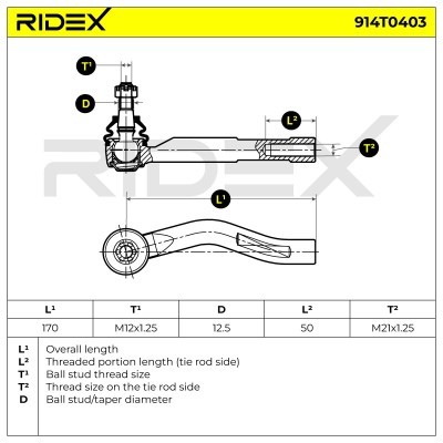 Tie Rod End RIDEX 914T0403 914T0403 - photo 6