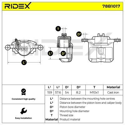 Brake Caliper RIDEX 78B1017 78B1017 - photo 6