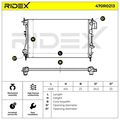 Radiator, Engine Cooling RIDEX 470R0213 470R0213 - photo 6