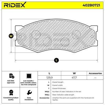 Brake Pads Set RIDEX 402B0721 402B0721 - photo 8
