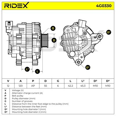 Alternator RIDEX 4G0330 4G0330 - photo 5