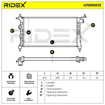 Radiator, Engine Cooling RIDEX 470R0013 470R0013 - photo 4