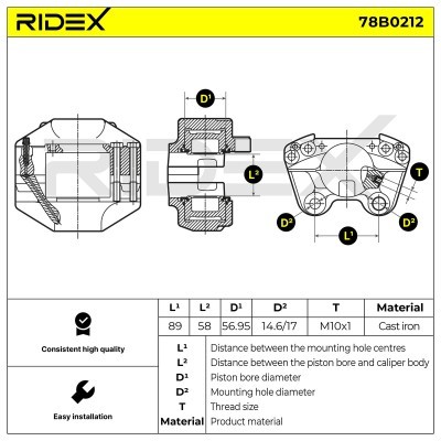 Brake Caliper RIDEX 78B0212 78B0212 - photo 6