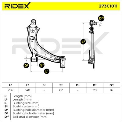 Control Arm RIDEX 273C1011 273C1011 - photo 5
