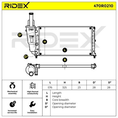 Radiator, Engine Cooling RIDEX 470R0210 470R0210 - photo 6