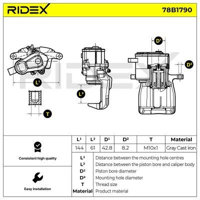 Brake Caliper RIDEX 78B1790 78B1790 - photo 6