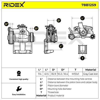 Brake Caliper RIDEX 78B1259 78B1259 - photo 5