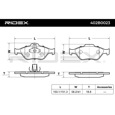 Brake Pads Set RIDEX 402B0023 402B0023 - photo 4
