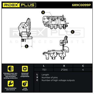 Ignition Coil RIDEX 689C0099P 689C0099P - photo 11