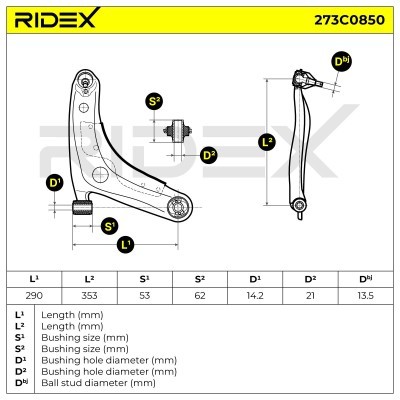 Control Arm RIDEX 273C0850 273C0850 - photo 6