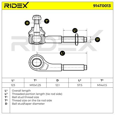 Tie Rod End RIDEX 914T0013 914T0013 - photo 3