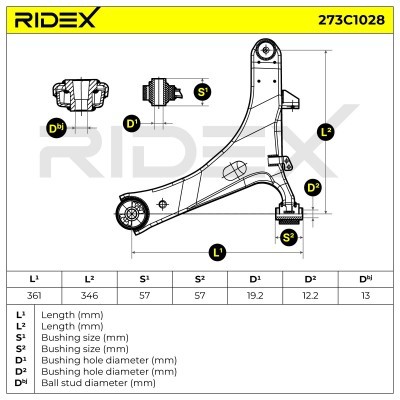 Control Arm RIDEX 273C1028 273C1028 - photo 8