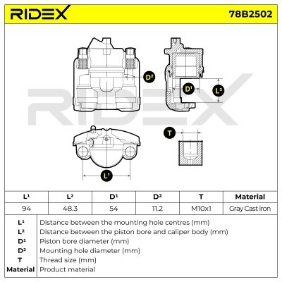 Brake Caliper RIDEX 78B2502 78B2502 - photo 7