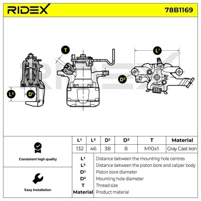 Brake Caliper RIDEX 78B1169 78B1169 - photo 4