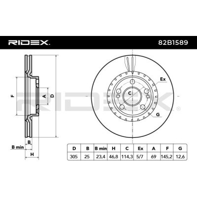 Brake Disc RIDEX 82B1589 82B1589 - photo 5