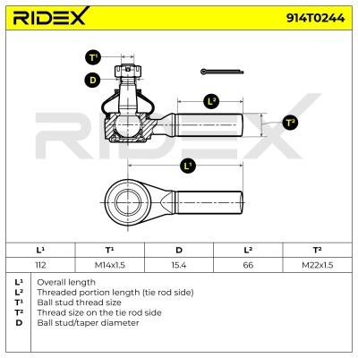 Tie Rod End RIDEX 914T0244 914T0244 - photo 5
