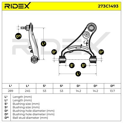Control Arm RIDEX 273C1493 273C1493 - photo 6