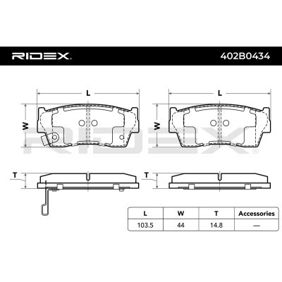 Brake Pads Set RIDEX 402B0434 402B0434 - photo 8
